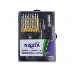 KIT HERRAMIENTAS 35 PIEZAS LUPA ALICATE NISUTA NS-K169