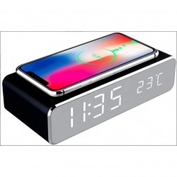 CARGADOR WL QI RELOJ DESPERTADOR IPHONE -  ANDROID